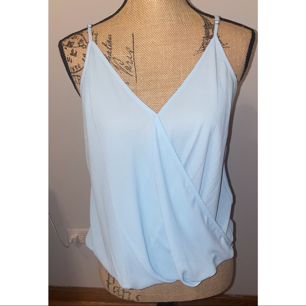Lush light blue polyester tank